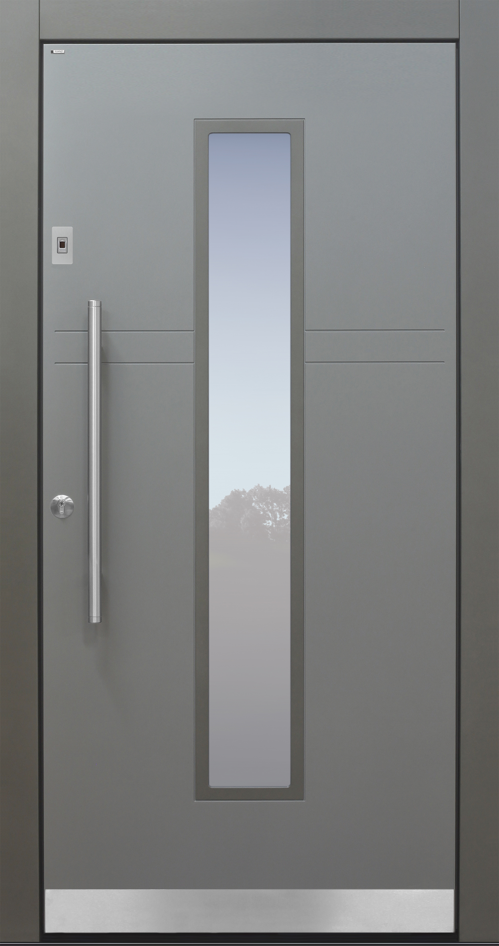 Haustür modern, grau, TOPICcore, Fingerprint, Sicherheitstür, passivhaustauglich, besser als alu, Glas Haustür modern, grau, TOPICcore, Fingerprint, Sicherheitstür, passivhaustauglich, besser als Alu, Glas