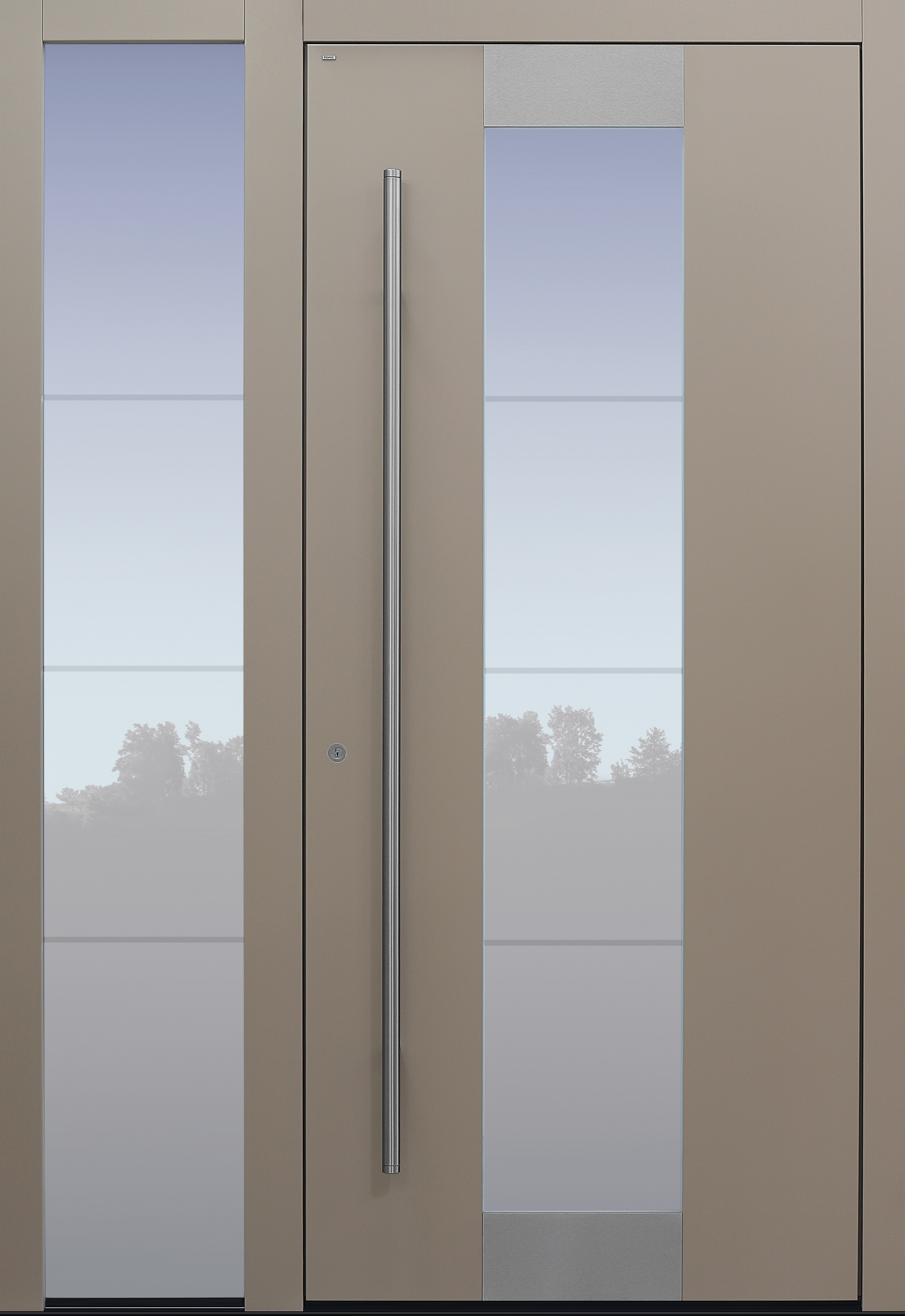 Haustür beige mit Glasmotiv MS4 mit Seitenteil RG Modell B11 Haustür beige mit Glasmotiv MS4 mit Seitenteil RG Modell B11