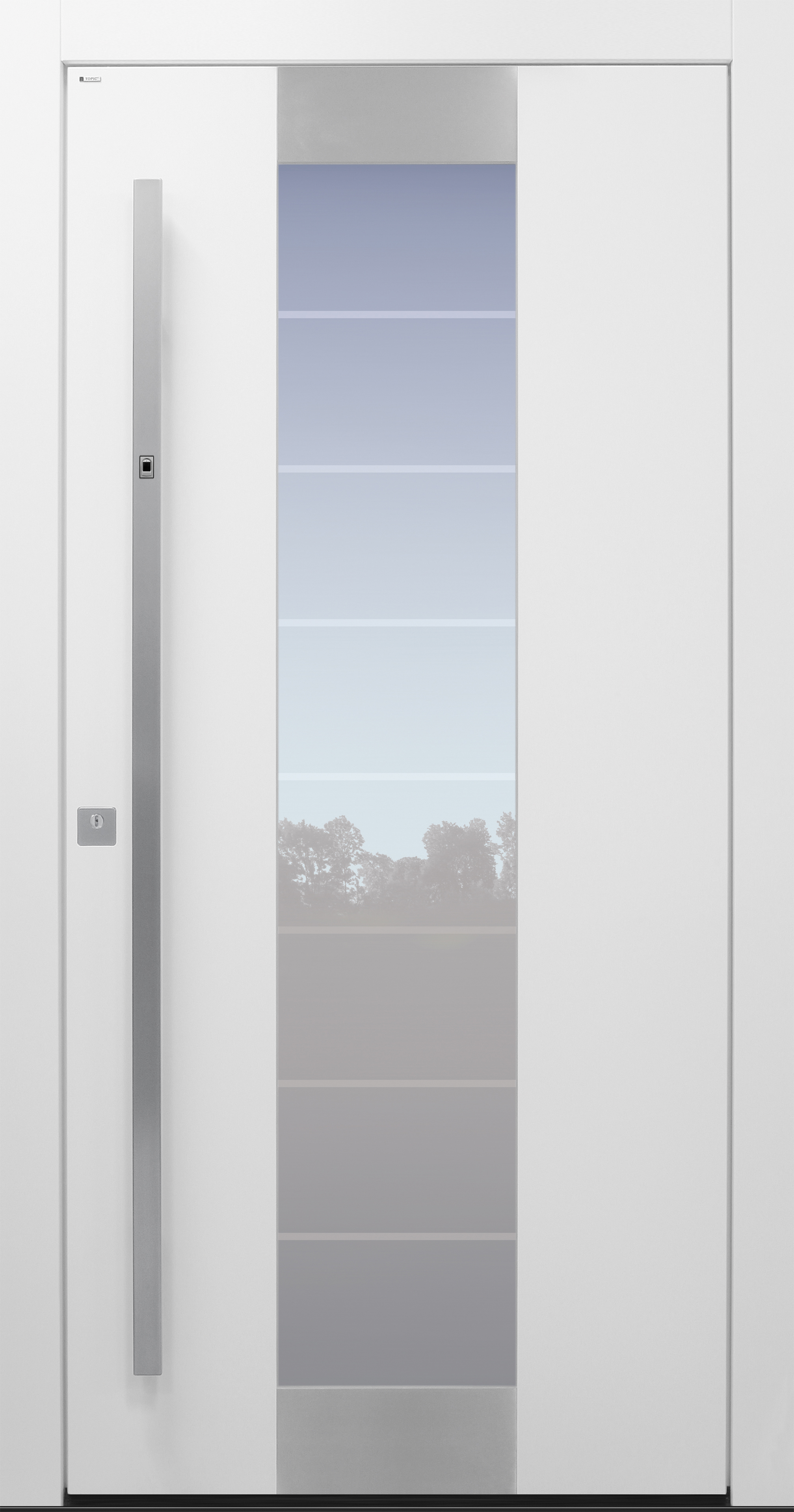 Haustür modern, weiß, TOPICcore, Fingerprint, Sicherheitstür, passivhaustauglich, besser als Alu, Glas Haustür modern, weiß, TOPICcore, Fingerprint, Sicherheitstür, passivhaustauglich, besser als Alu, Glas