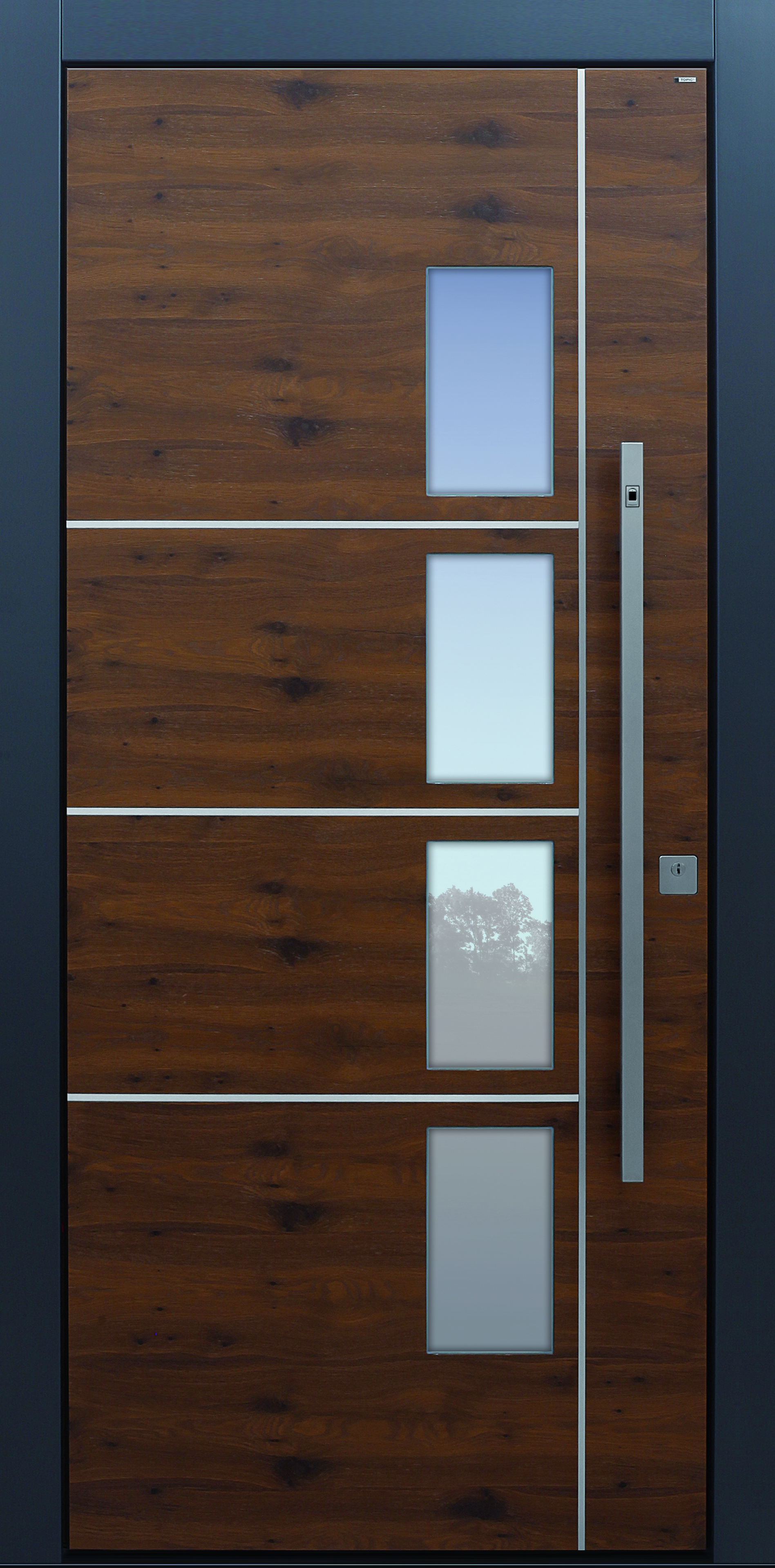 Haustüren modern, braun, Fingerprint, Edelstahllisenen, TOPICcore, Holz, Edelstahl, Sicherheitstür, passivhaustauglich, besser als Alu, Glas Haustüren modern, braun, Fingerprint, Edelstahllisenen, TOPICcore, Holz, Edelstahl, Sicherheitstür, passivhaustauglich, besser als Alu, Glas