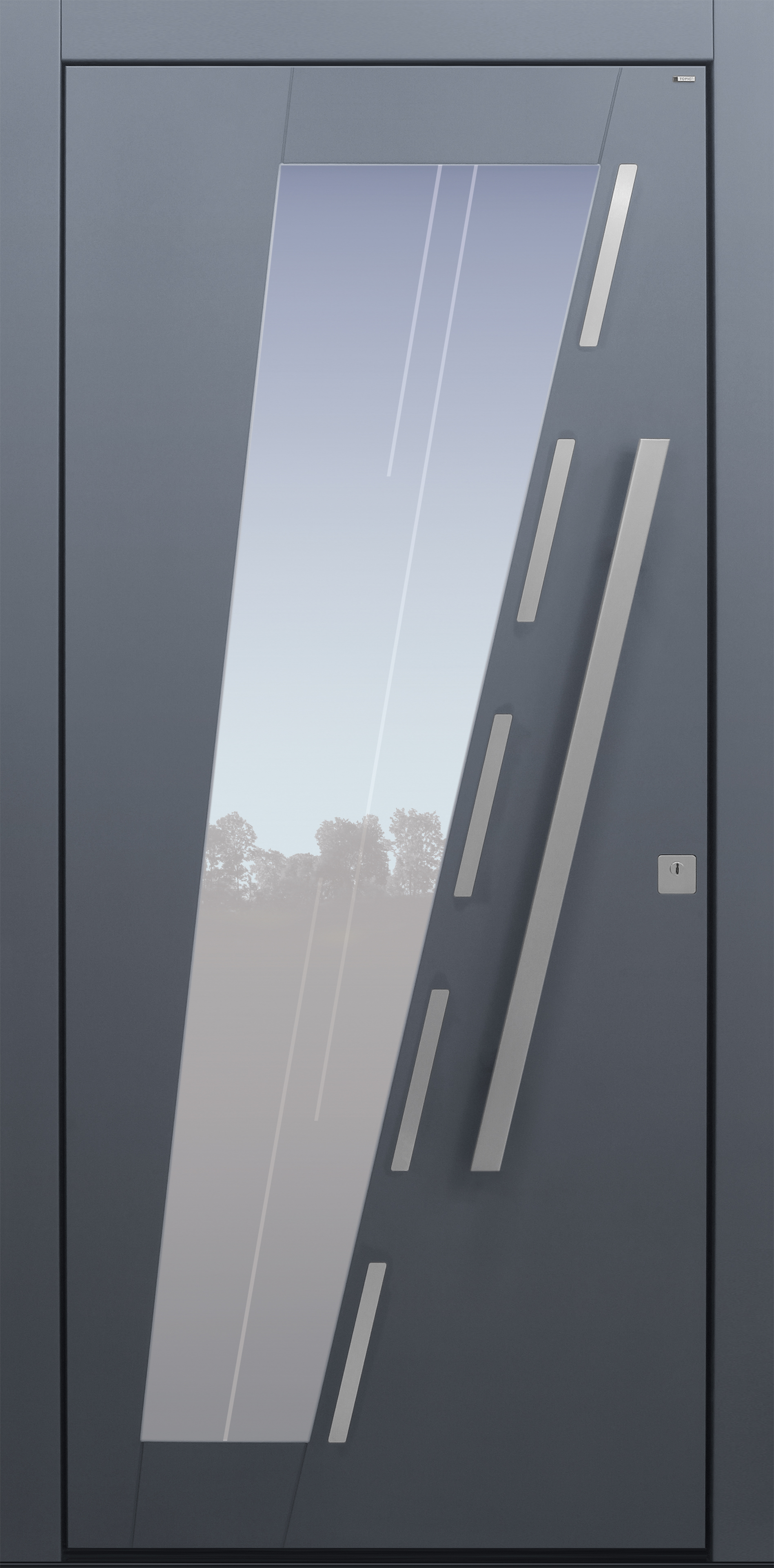 Haustür modern, anthrazit, Edelstahl, Glas, polygonal, Sicherheitstür, passivhaustauglich, besser als Alu Haustür modern, anthrazit, Edelstahl, Glas, polygonal, Sicherheitstür, passivhaustauglich, besser als Alu