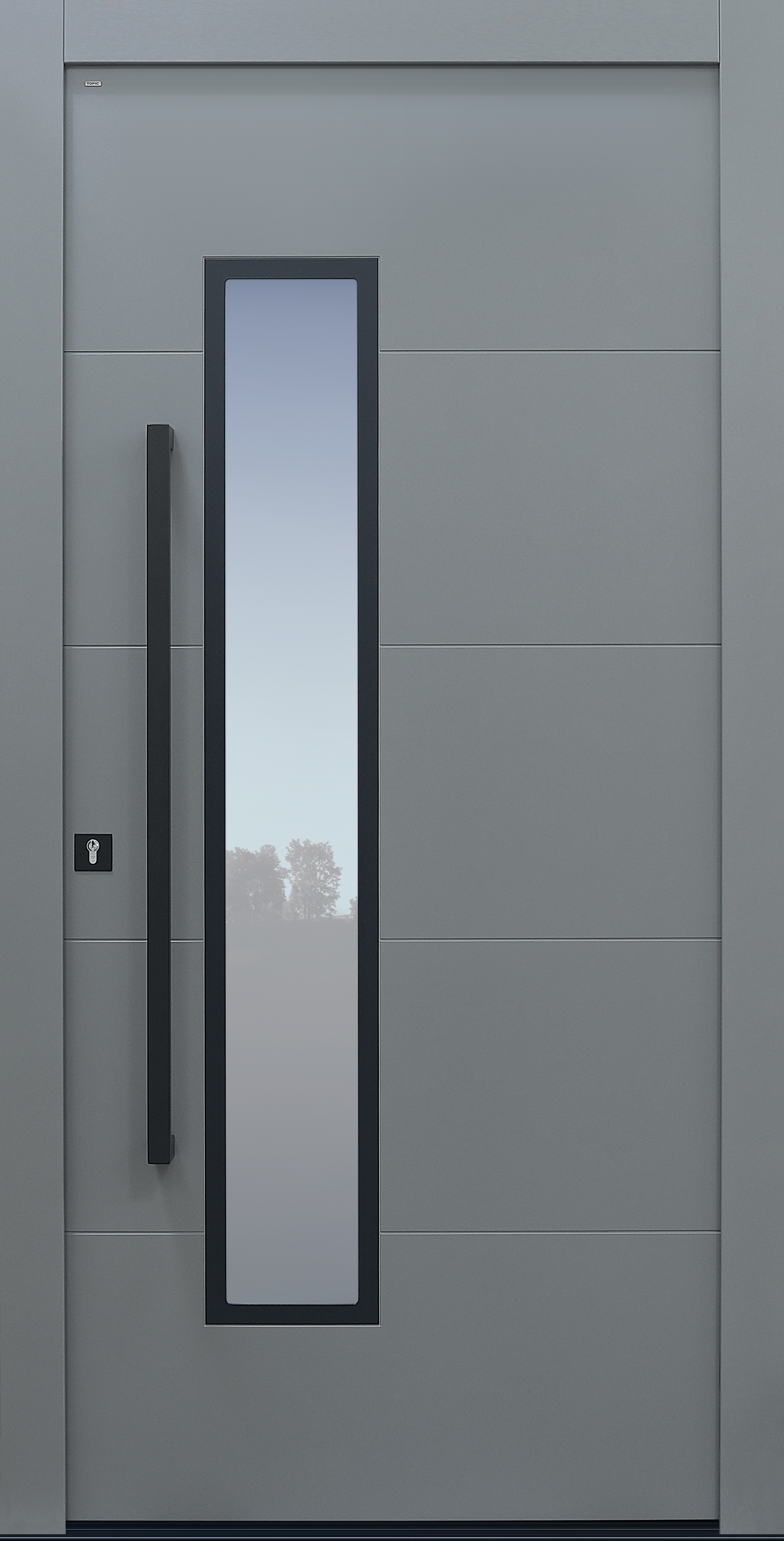 Haustür grau mit Fingerprint schwarz Modell B71-T Haustür grau mit Fingerprint schwarz Modell B71-T