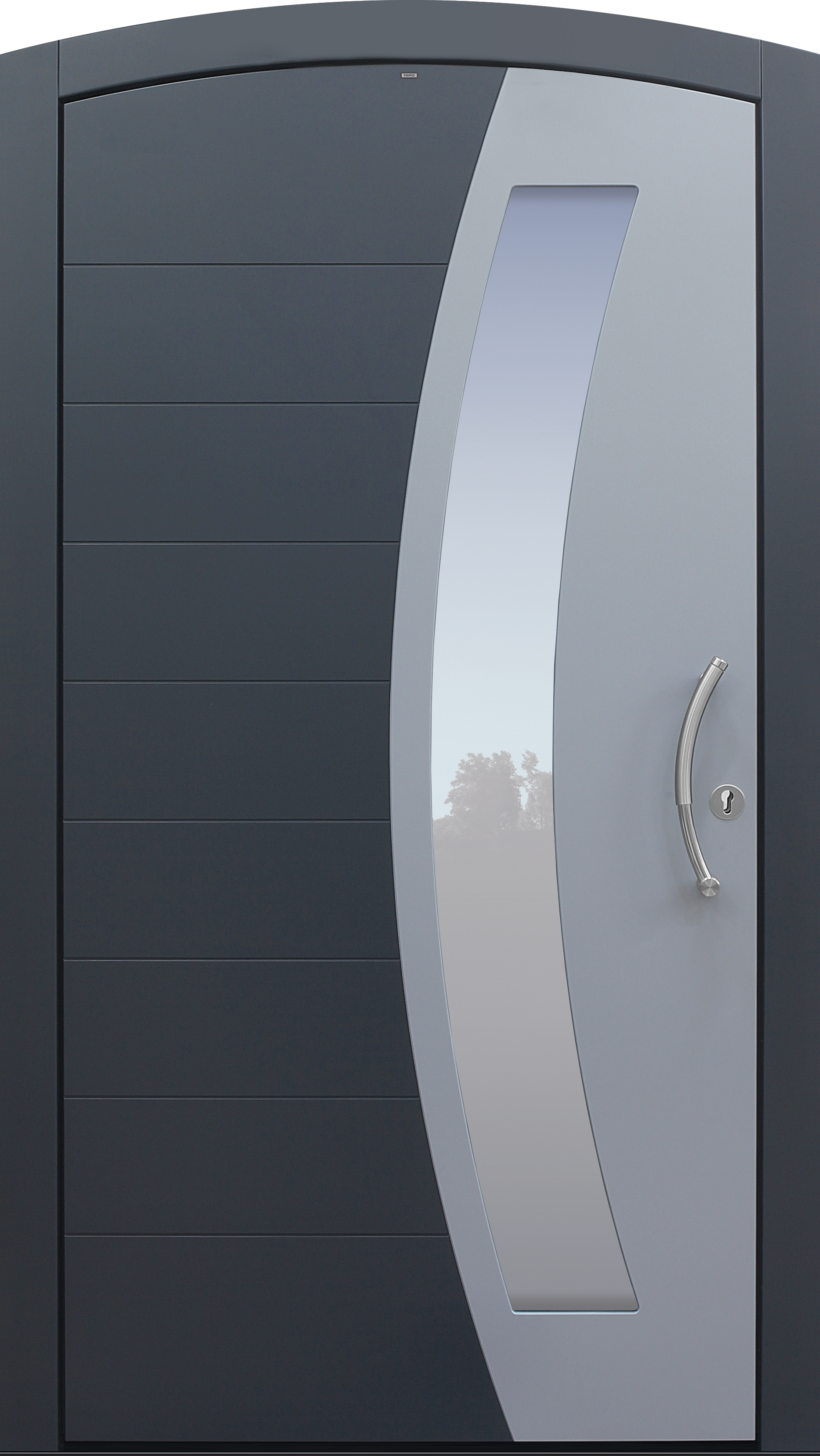 Haustür anthrazit mit Segmentbogen Modell B62-T1 Haustür anthrazit mit Segmentbogen Modell B62-T1