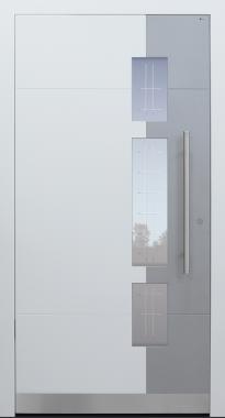 Haustür weiß mit Glasmotiv MR2 mit Option 2. Farbe Modell A250