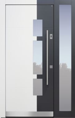Haustür modern, weiß, TOPICcore, Sicherheitstür, passivhaustauglich, besser als Alu, Glas