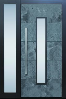 Haustür modern, anthrazit, Echtstein, Stein, Himalayastein, Sicherheitstür, passivhaustauglich, TOPICcore, besser als Alu, Seitenteil, Glas