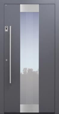 Haustür anthrazit und Glasmotiv MTS4 Modell B11