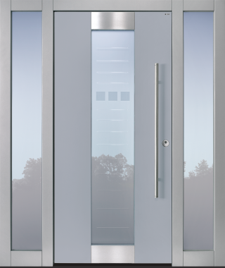 Haustür grau mit 2 Seitenteilen RG Modell B11