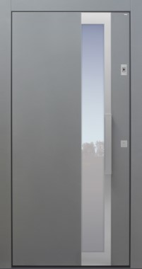 Haustür modern, grau, TOPICcore, Fingerprint, Sicherheitstür, passivhaustauglich, besser als Alu, Glas