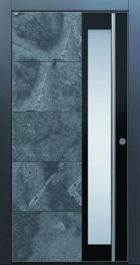 Haustür modern, anthrazit, Echtstein, Stein, Himalayastein, Edelstahl, Sicherheitstür, passivhaustauglich, TOPICcore, besser als Alu, Glas
