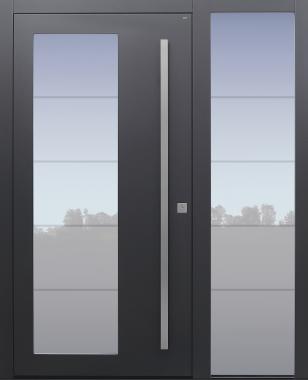 Haustür anthrazit mit Seitenteil B1 Modell B55