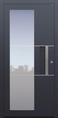 Haustür anthrazit mit Glasmotiv MS4 mit Option Schalengriff Modell B55