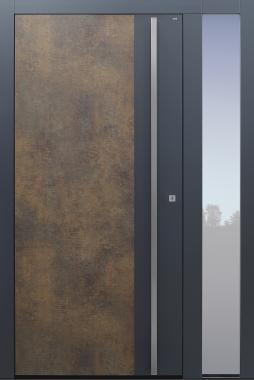 Haustür Dekor Patina Bronze mit Seitenteil RG Modell B923