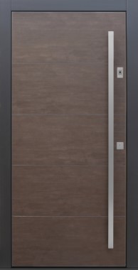 Haustür modern braun anthrazit Keramik, Sicherheitstür, passivhaustauglich, TOPICcore, besser als alu, Fingerprint