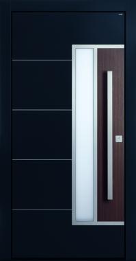 Haustüren modern, braun,  TOPICcore, Holz, Edelstahl, Sicherheitstür, passivhaustauglich, besser als alu, Glas