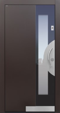 Haustür modern, TOPICcore, RAL, braun, Sicherheitstür, passivhaustauglich, besser als Alu, Glas, Fingerprint