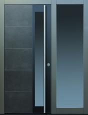 Haustür modern, anthrazit, Keramik, Sicherheitstür, passivhaustauglich, Glas, Lichtausschnitt