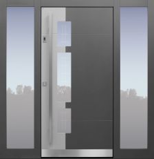 Haustür modern, grau TOPICcore, Seitenteil, Sicherheitstür, passivhaustauglich, besser als Alu, Glas