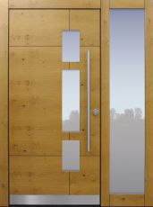 Haustür modern, Holz, Eiche, Seitenteil, Sicherheitstür, passivhaustauglich, besser als alu, Glas
