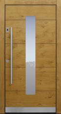Haustür modern, Holz, Eiche, Edelstahl, Sicherheitstür, passivhaustauglich, besser als Alu, Glas