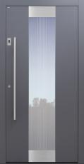 Haustür anthrazit mit Fingerprint und Glasmotiv MTS4 Modell B11-T2