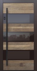 Haustür modern, Holz, Altholz, Eiche, Fingerprint, TOPICcore, Sicherheitstür, passivhaustauglich, besser als Alu, Glas