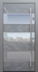 Haustür modern, grau, Himalayastein, Fingerprint, Sicherheitstür, passivhaustauglich, TOPICcore, besser als Alu, Glas, Strasser, Atlantis
