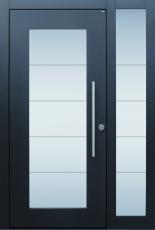 Haustür modern, anthrazit, TOPICcore, Sicherheitstür, passivhaustauglich, besser als alu, Seitanteil, Glas  