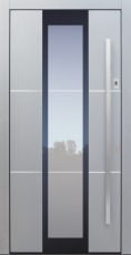 Haustür modern, grau, TOPICcore, Edelstahl, Fingerprint, Sicherheitstür, passivhaustauglich, besser als Alu, Glas