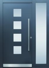 Haustür modern, anthrazit, TOPICcore, Edelstahl, Sicherheitstür, besser als alu, Seitenteil, Glas  