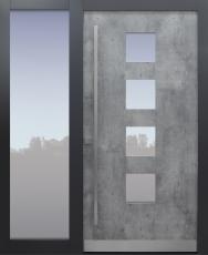 Haustür modern, Exterior, grau, passivhaustauglich, besser als Alu, Seitenteil, Glas