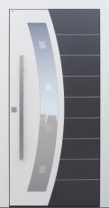 Haustür modern, weiß, anthrazit, TOPICcore, Sicherheitstür, passivhaustauglich, besser als Alu, Glas, Glasmotiv