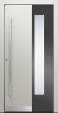 Haustür, modern, hellgrau, Topiccore, Edelstahl, Sicherheitstür, passivhaustauglich, besser als Alu, Glas