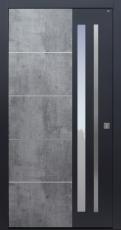 Haustür Exterior Skyline mit Edelstahllisenen Modell B69