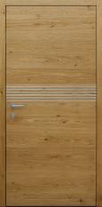 Haustür braun Innenansicht mit 6 Edelstahllisenen Modell B9