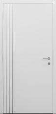 Haustür weiß Innenansicht mit Edelstahllisenen bandseitig Modell B9