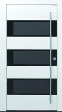 Haustür modern, weiß, TOPICcore, Edelstahl, Sicherheitstür, passivhaustauglich, besser als Alu, Glas