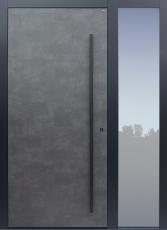 Haustür Prado Agate Grey mit Seitenteil T mit Stoßgriff schwarz Modell B9
