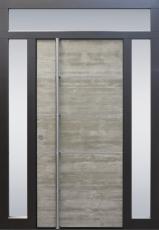 Haustür modern, Beton, Topiccore, Edelstahl, Seitenteile, Oberlichte, Sicherheitstür, passivhaustauglich, besser als Alu, Glas