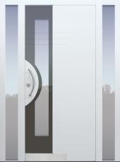 Haustür weiß mit 2 Seitenteilen B1 Modell Shadow03