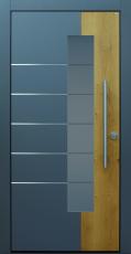 Haustür modern, grau, TOPICcore, Holz, Sicherheitstür, passivhaustauglich, besser als alu, Glas