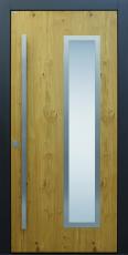 Haustür modern, anthrazit, TOPICcore, Holz, Edelstahl, Sicherheitstür, passivhaustauglich, besser als alu, Glas