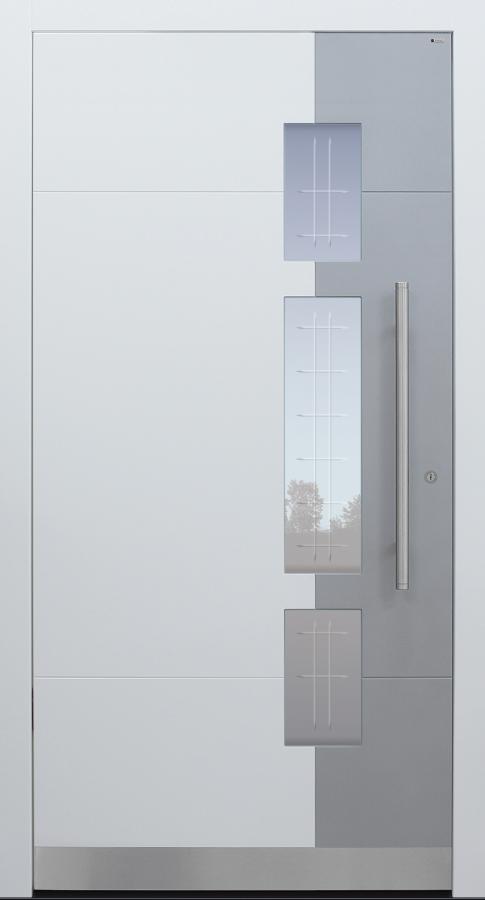 Haustür weiß mit Glasmotiv MR2 mit Option 2. Farbe Modell A250