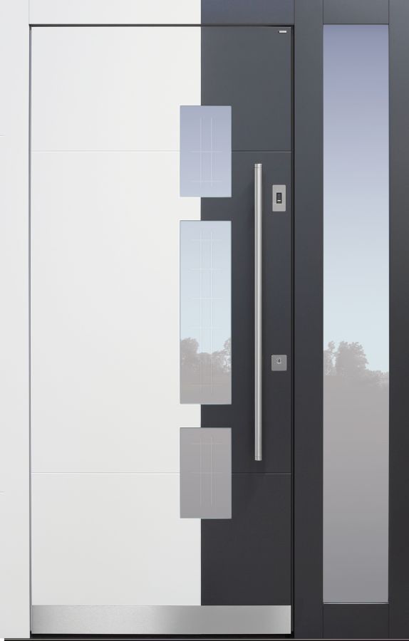 Haustür modern, weiß, TOPICcore, Sicherheitstür, passivhaustauglich, besser als Alu, Glas