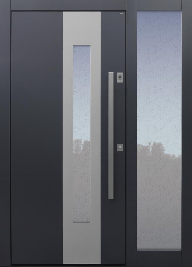 Haustür anthrazit mit Seitenteil B1 Modell A407