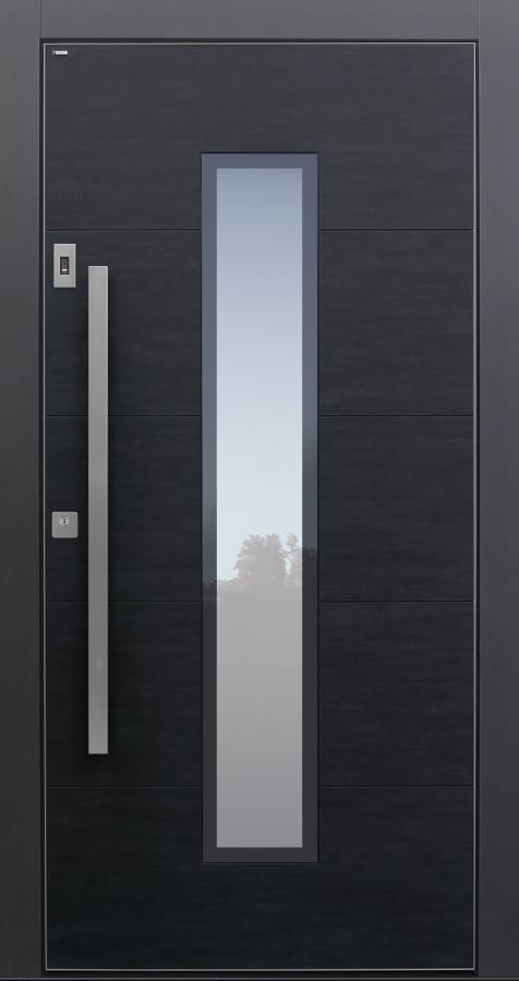 Haustüren modern, Keramik, Koshi nero, dunkelgrau, Sicherheitstür, passivhaustauglich, TOPICcore, besser als Alu, Glas, Fingerprint