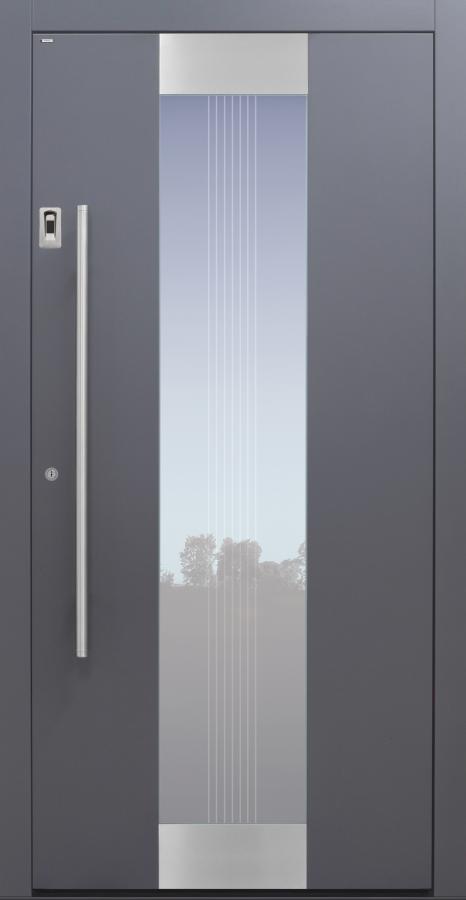 Haustür anthrazit und Glasmotiv MTS4 Modell B11