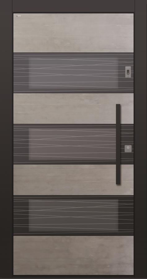 Haustür Echtbeton mit Fingerprint und Glasschliff MRS 9 Modell B17