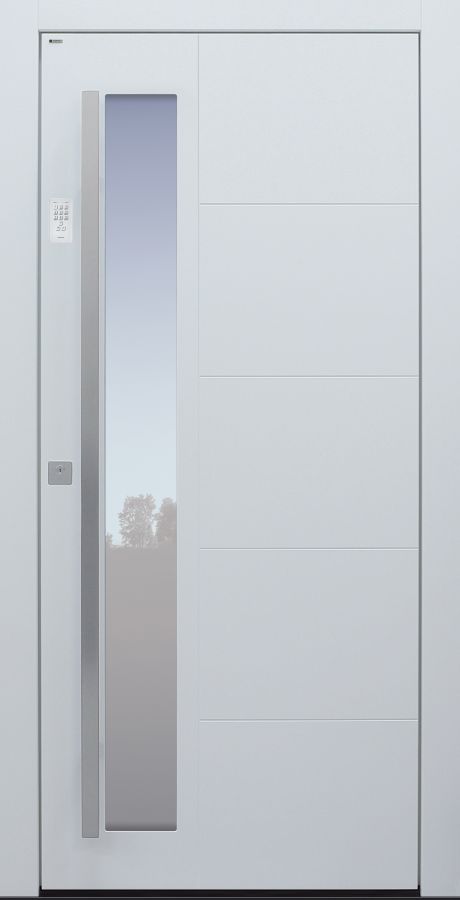 Haustür modern, TOPICcore, weiß, Sicherheitstür, passivhaustauglich, besser als Alu, Glas, Keypad