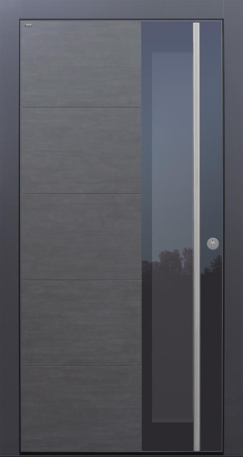 Haustür modern, anthrazit, Keramik, TOPICcore, Sicherheitstür, passivhaustauglich, besser als Alu, Glas